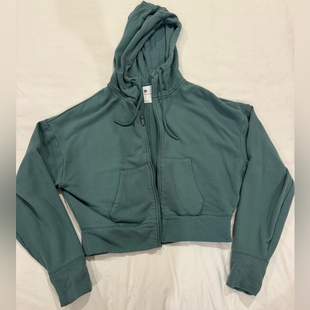 Teal Cropped Hoodie